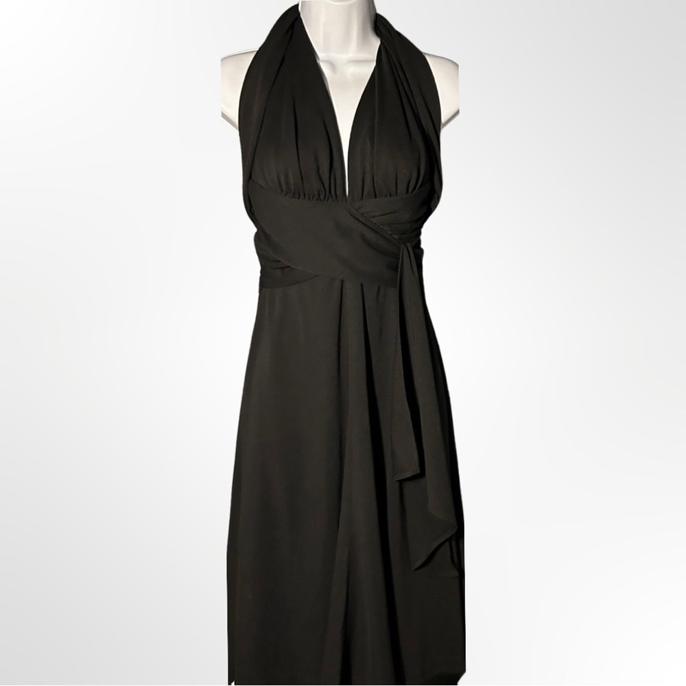 White House Black Market Double Crossover Halter style wrapped A-line skirt NWOT